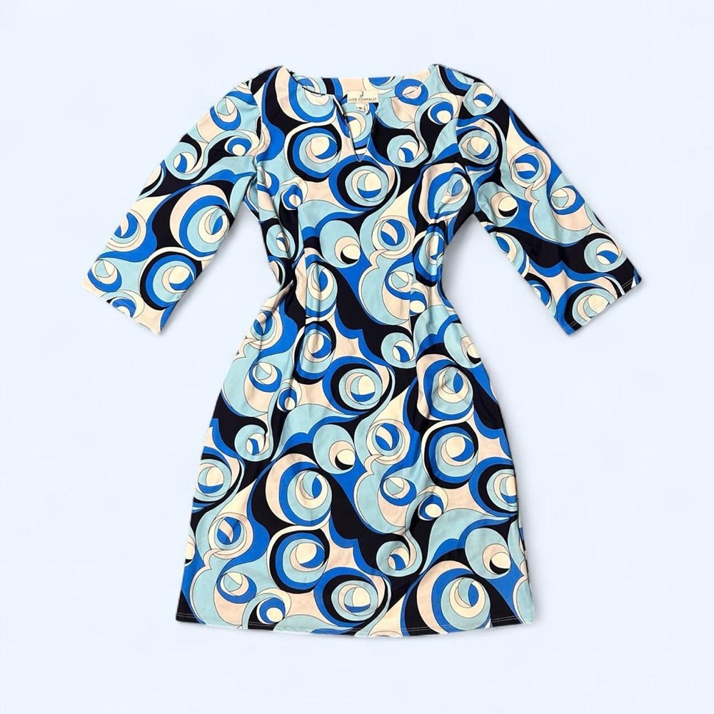 60s Blue Mod Shift Dress by Jude Connally! - Picture 2 of 8
